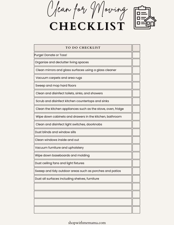 Last Minute Moving Checklist For A Stress-Free Move - Shop With Me Mama