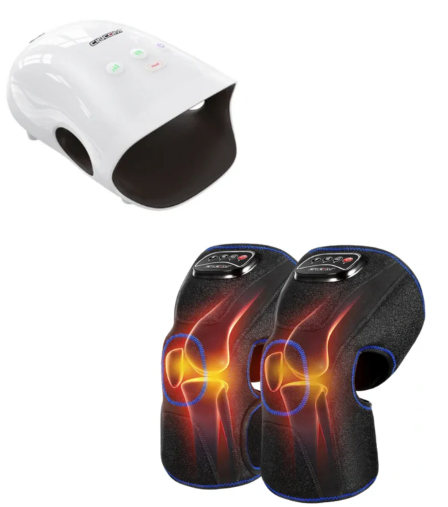 CINCOM Cordless Hand Massager with Heat & Knee Massager