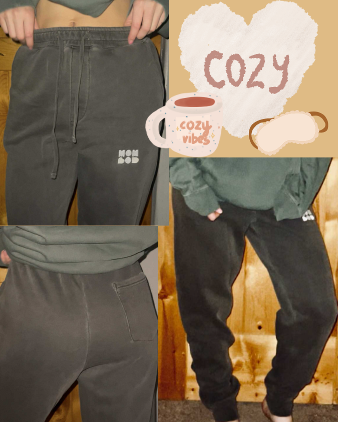 MomBod: The Wiley Sweatpants are some of the comfiest sweatpants I have ever owned! Oh my goodness! These unisex pigment-dyed sweatpants deliver effortless style with unbeatable comfort. Each pair is garment-dyed, giving the fabric a naturally faded, washed-out appearance. Designed for everyday wear, these sweatpants feature two front pockets, one back pocket, and adjustable drawstrings for a custom, secure fit. These come in three different colors: Black, Alpine Green, and Maroon!