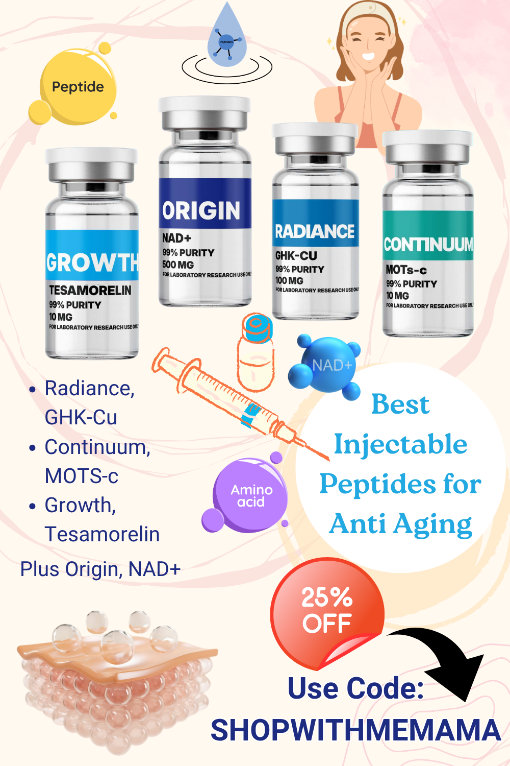 Injectable Peptides for Anti Aging