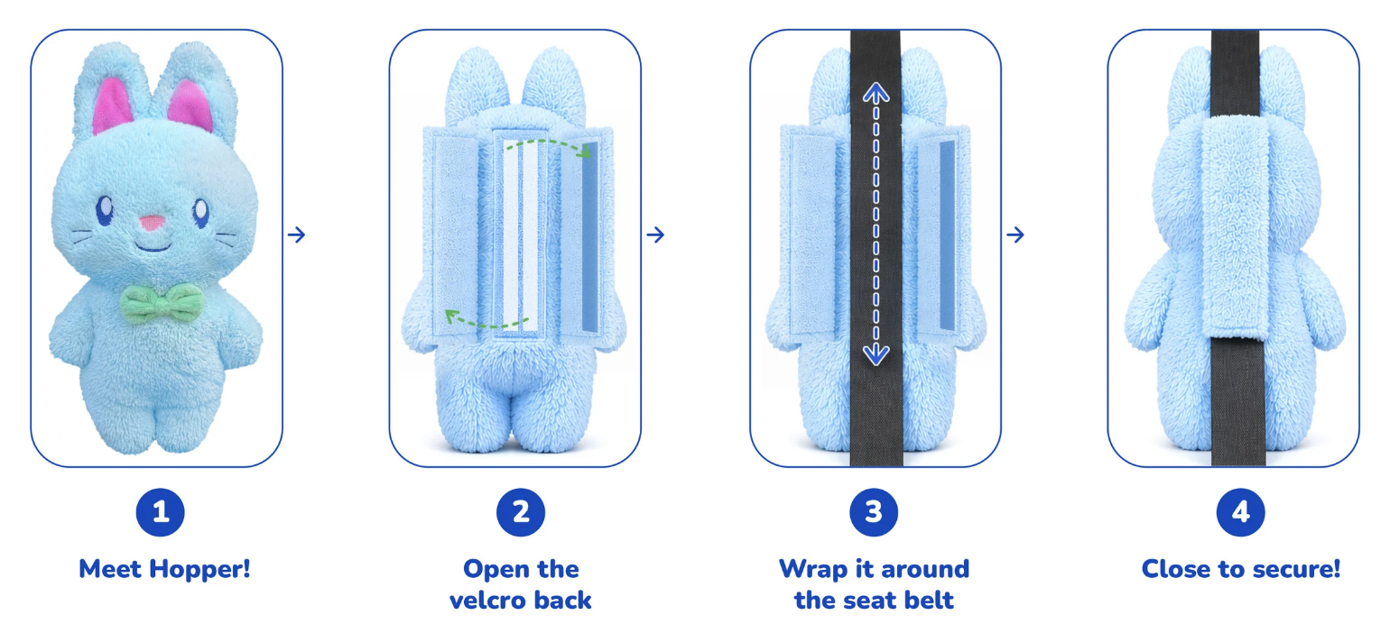 Cuddle Cruisers Plush Seat Belt Buddy For Kids On The Go Cuddle Cruisers Plush Seat Belt Buddy For Kids On The Go