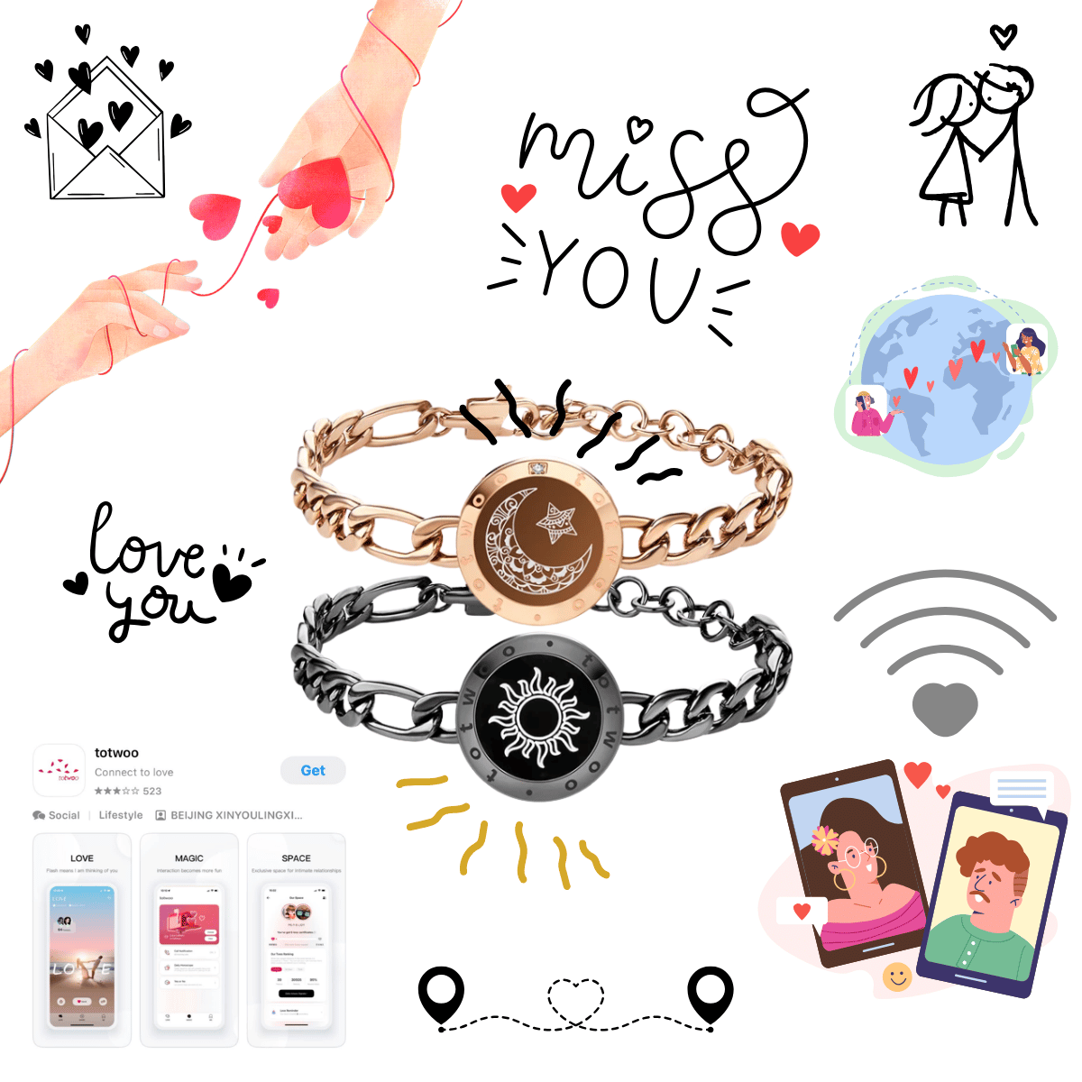 Totwoo Smart Jewelry Is The Best Long-Distance Gift For Couples Totwoo Smart Jewelry Is The Best Long-Distance Gift For Couples