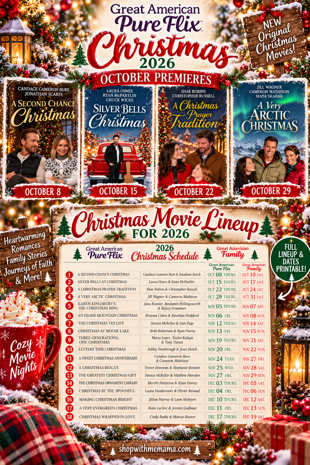 Great American Christmas Movie Lineup for 2026!
