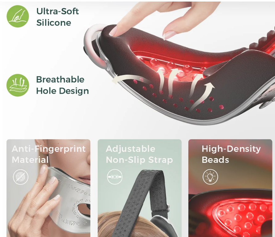 LifeZoom Oclux Red Light Therapy Eye Mask Review for Tired Eyes